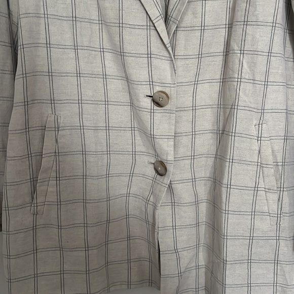 Madewell Dorest Linen Blazer in Windowpane - Picture 2 of 12